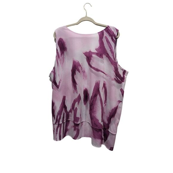 Lane Bryant Purple Swirl Double Layer Asymmetric Shell Cami Tunic Top, 22/24 - Picture 2 of 6